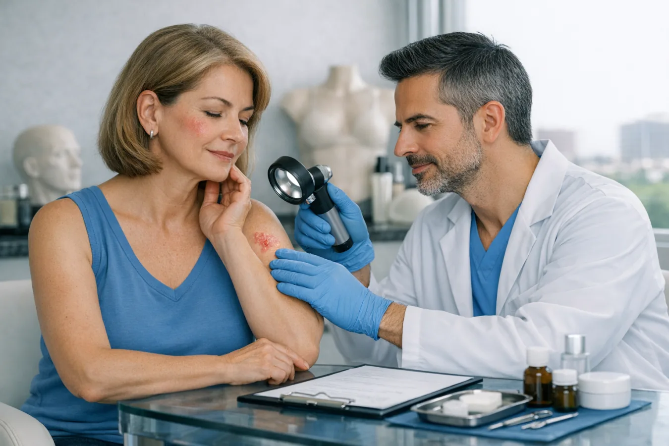 ¿Qué médico trata lesiones cutáneas?